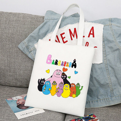 Crtani Barbapapa Gilrs Studentska torba velikog kapaciteta Ženske shopping torbe Shopping Bag Tote Bag Torba na rame Platnene torbe sumki