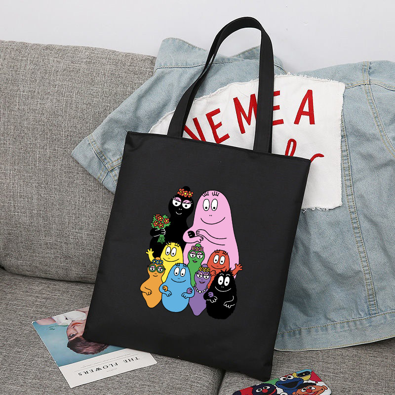 Crtani Barbapapa Gilrs Studentska torba velikog kapaciteta Ženske shopping torbe Shopping Bag Tote Bag Torba na rame Platnene torbe sumki