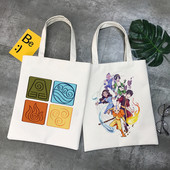 Avatar The Last Airbender Aang Appa Anime Badass Art Platnena torba Totes Bags Shopper Shopping Torbe Ručna torba Djevojke Ležerne torbe za knjige