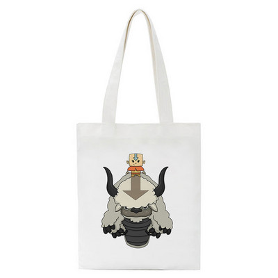 Avatar The Last Airbender Aang Appa Anime Badass Art Platnena torba Totes Bags Shopper Shopping Torbe Ručna torba Djevojke Ležerne torbe za knjige