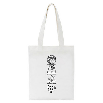 Avatar The Last Airbender Aang Appa Anime Badass Art Platnena torba Totes Bags Shopper Shopping Torbe Ručna torba Djevojke Ležerne torbe za knjige