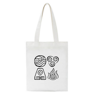 Avatar The Last Airbender Aang Appa Anime Badass Art Platnena torba Totes Bags Shopper Shopping Torbe Ručna torba Djevojke Ležerne torbe za knjige
