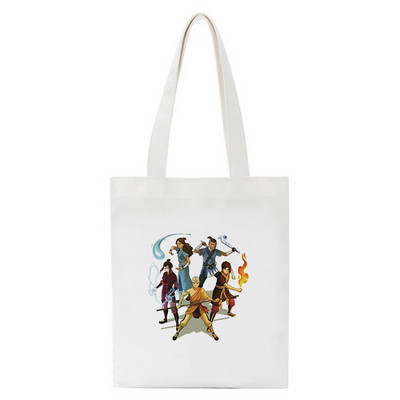 Avatar The Last Airbender Aang Appa Anime Badass Art Platnena torba Totes Bags Shopper Shopping Torbe Ručna torba Djevojke Ležerne torbe za knjige