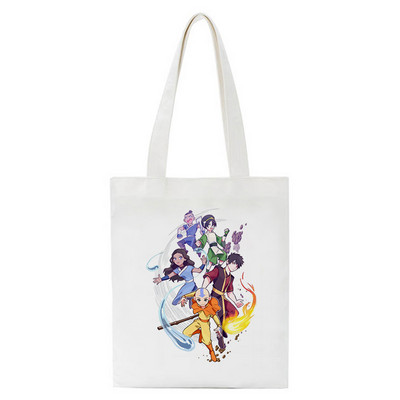 Avatar The Last Airbender Aang Appa Anime Badass Art Platnena torba Totes Bags Shopper Shopping Torbe Ručna torba Djevojke Ležerne torbe za knjige