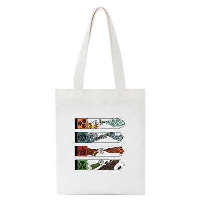 Avatar The Last Airbender Aang Appa Anime Badass Art Platnena torba Totes Bags Shopper Shopping Torbe Ručna torba Djevojke Ležerne torbe za knjige