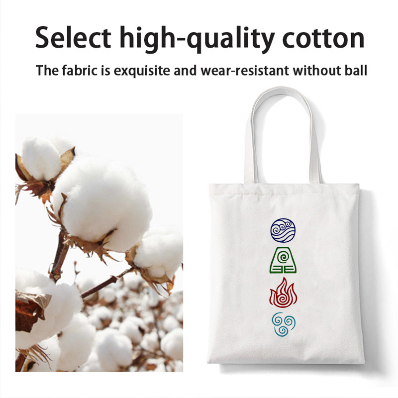 Avatar The Last Airbender Aang Appa Anime Badss Art Geantă de pânză Genți de tote Genți de cumpărături Genți de cumpărături Geanta de mână Fete Genți de carte casual