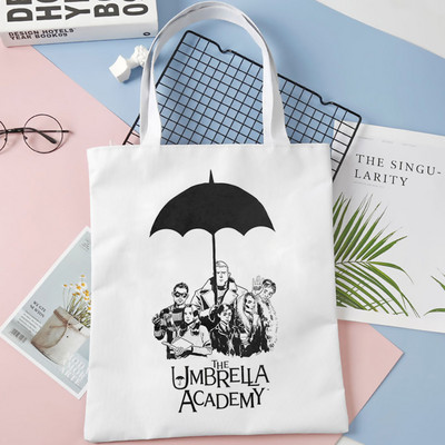 nákupná taška Umbrella Academy nákupná opakovane použiteľná bolsa bolsas de tela taška na potraviny vak cabas bolsas ecologicas šnúrka