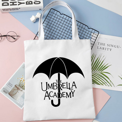 nákupná taška Umbrella Academy nákupná opakovane použiteľná bolsa bolsas de tela taška na potraviny vak cabas bolsas ecologicas šnúrka