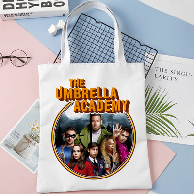 nákupná taška Umbrella Academy nákupná opakovane použiteľná bolsa bolsas de tela taška na potraviny vak cabas bolsas ecologicas šnúrka