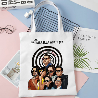 nákupná taška Umbrella Academy nákupná opakovane použiteľná bolsa bolsas de tela taška na potraviny vak cabas bolsas ecologicas šnúrka