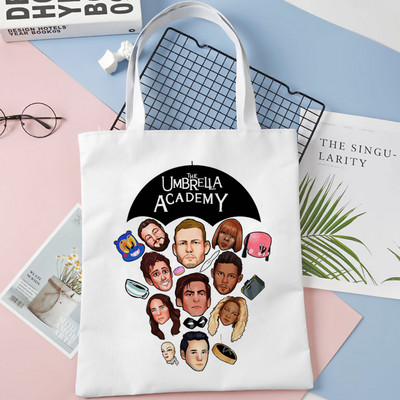 nákupná taška Umbrella Academy nákupná opakovane použiteľná bolsa bolsas de tela taška na potraviny vak cabas bolsas ecologicas šnúrka