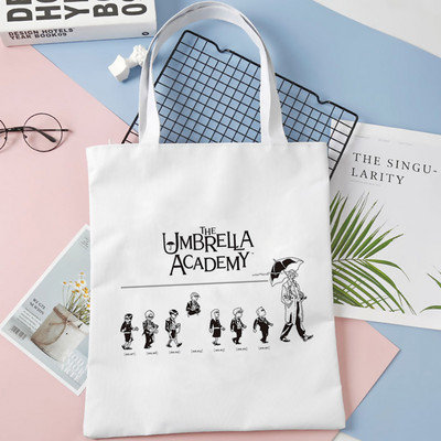 nákupná taška Umbrella Academy nákupná opakovane použiteľná bolsa bolsas de tela taška na potraviny vak cabas bolsas ecologicas šnúrka