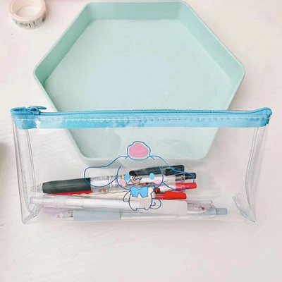Husă de creion Sanrio Super drăguță Cinnamoroll My Melody Cinnamoroll Student Transparent Pag de depozitare Rechizite școlare de desene animate Cadouri
