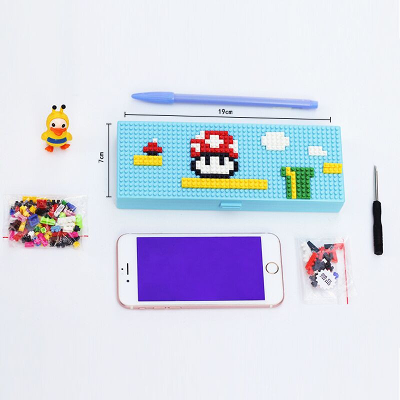 Block puzzle pernica Crtić slatka kutija za pismarice DIY pernica Kutija za olovke Intelektualna djeca Ručno izrađena torba za pisarice poklon