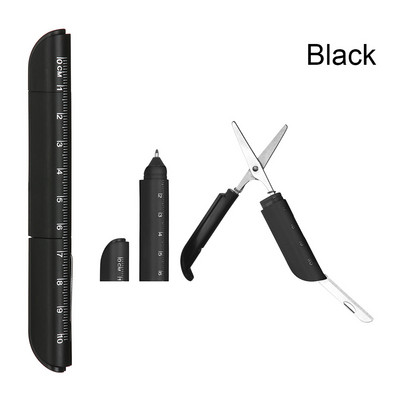 Pix multifuncțional creativ Foarfece pliabile Cuțit riglă Pixuri de culoare bomboane pentru scris Papetărie portabilă de birou și școală