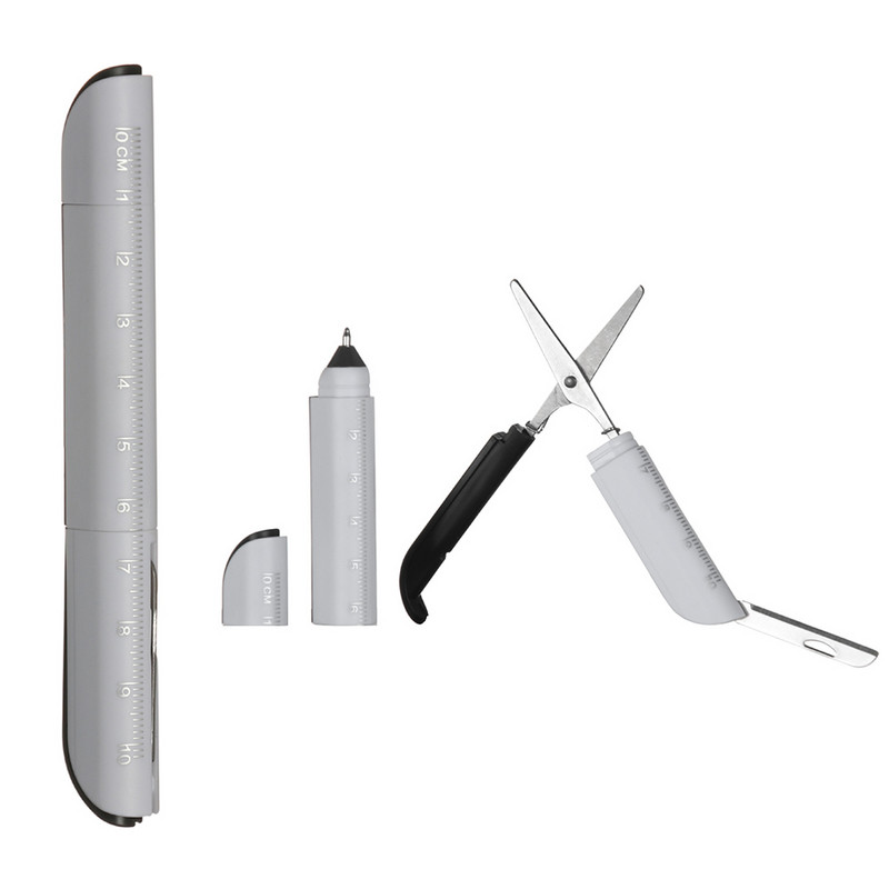 Pix multifuncțional creativ Foarfece pliabile Cuțit riglă Pixuri de culoare bomboane pentru scris Papetărie portabilă de birou și școală