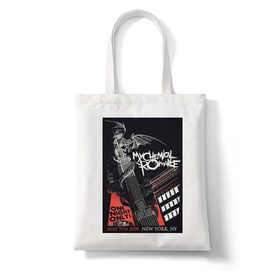 My Chemical Romance McR Dead plátená taška nákupná taška Tote Harajuku nákupná taška dámska taška cez rameno dámska kabelka s veľkou kapacitou