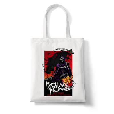 My Chemical Romance McR Dead plátená taška nákupná taška Tote Harajuku nákupná taška dámska taška cez rameno dámska kabelka s veľkou kapacitou