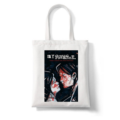 My Chemical Romance McR Dead plátená taška nákupná taška Tote Harajuku nákupná taška dámska taška cez rameno dámska kabelka s veľkou kapacitou