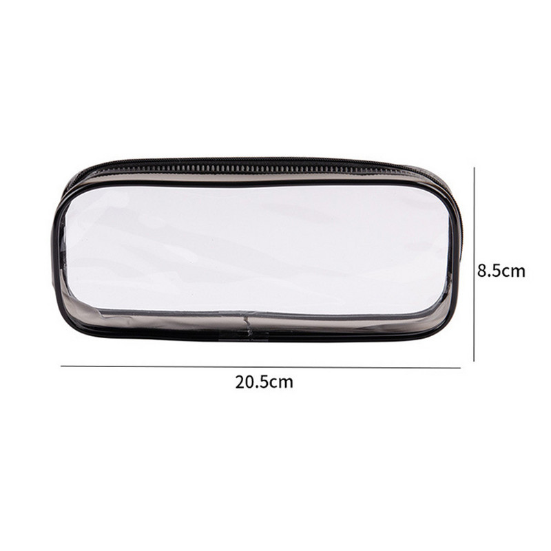 Prozirna PVC pernica crno-bijela torba za olovke velikog kapaciteta, patentni zatvarač, torba za pohranu pribora, studentski pribor za povratak u školu