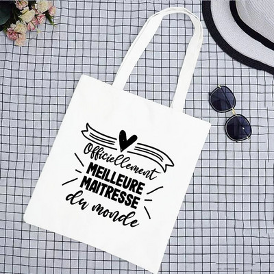 Super Merci Atsem Print Geantă de cumpărături pentru femei Geantă tote din pânză Genți de mână de călătorie în aer liber Geanta de depozitare eco reutilizabilă Cadouri pentru profesori