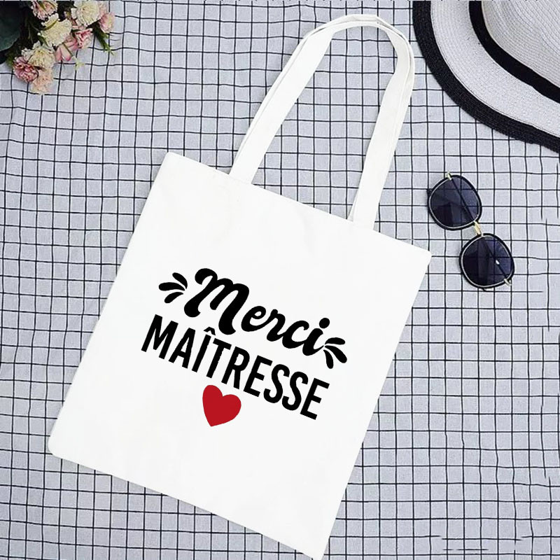 Super Merci Atsem Print Geantă de cumpărături pentru femei Geantă tote din pânză Genți de mână de călătorie în aer liber Geanta de depozitare eco reutilizabilă Cadouri pentru profesori