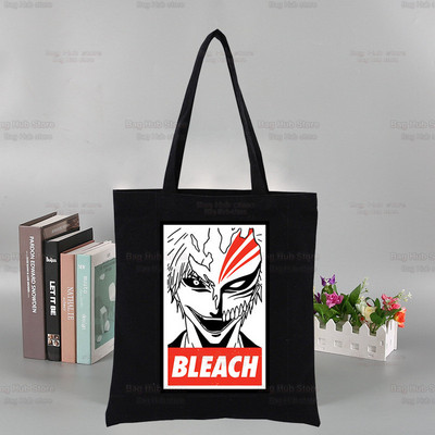 „Bleach Harajuku Canvas“ moterų koledžo Ulzzango juodos didelės kasdienės mados „Kurosaki Ichigo“ japonų anime pečių krepšiai