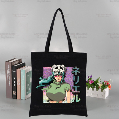 „Bleach Harajuku Canvas“ moterų koledžo Ulzzango juodos didelės kasdienės mados „Kurosaki Ichigo“ japonų anime pečių krepšiai