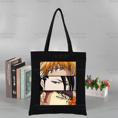„Bleach Harajuku Canvas“ moterų koledžo Ulzzango juodos didelės kasdienės mados „Kurosaki Ichigo“ japonų anime pečių krepšiai