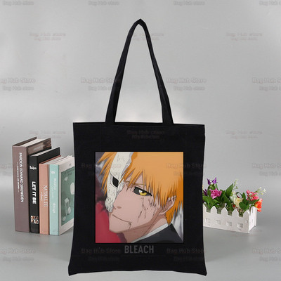 „Bleach Harajuku Canvas“ moterų koledžo Ulzzango juodos didelės kasdienės mados „Kurosaki Ichigo“ japonų anime pečių krepšiai