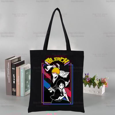 „Bleach Harajuku Canvas“ moterų koledžo Ulzzango juodos didelės kasdienės mados „Kurosaki Ichigo“ japonų anime pečių krepšiai