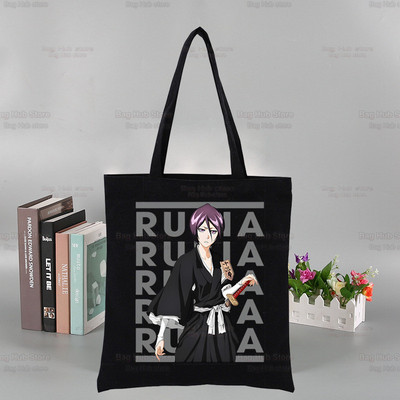 „Bleach Harajuku Canvas“ moterų koledžo Ulzzango juodos didelės kasdienės mados „Kurosaki Ichigo“ japonų anime pečių krepšiai