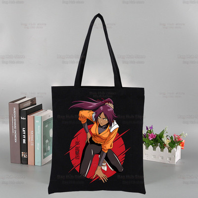 „Bleach Harajuku Canvas“ moterų koledžo Ulzzango juodos didelės kasdienės mados „Kurosaki Ichigo“ japonų anime pečių krepšiai
