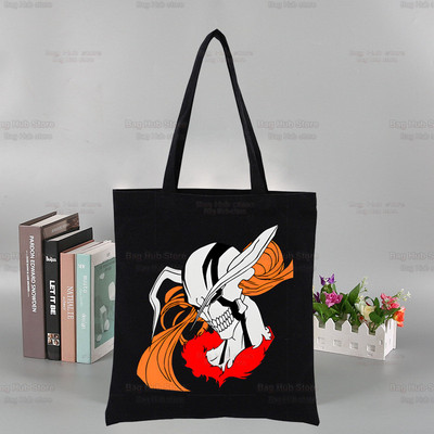 „Bleach Harajuku Canvas“ moterų koledžo Ulzzango juodos didelės kasdienės mados „Kurosaki Ichigo“ japonų anime pečių krepšiai