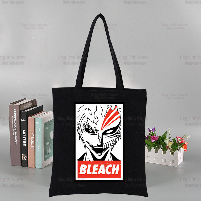 „Bleach Harajuku Canvas“ moterų koledžo Ulzzango juodos didelės kasdienės mados „Kurosaki Ichigo“ japonų anime pečių krepšiai