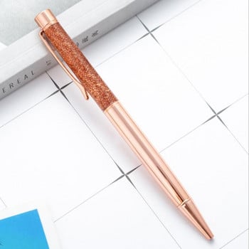 1 τεμ Lytwtw\'s Ballpoint Pen Oil Crystal Metal School Προμήθειες Γραφείου Spinning Rose Gold Shiny Gift Cute Clip Glitter