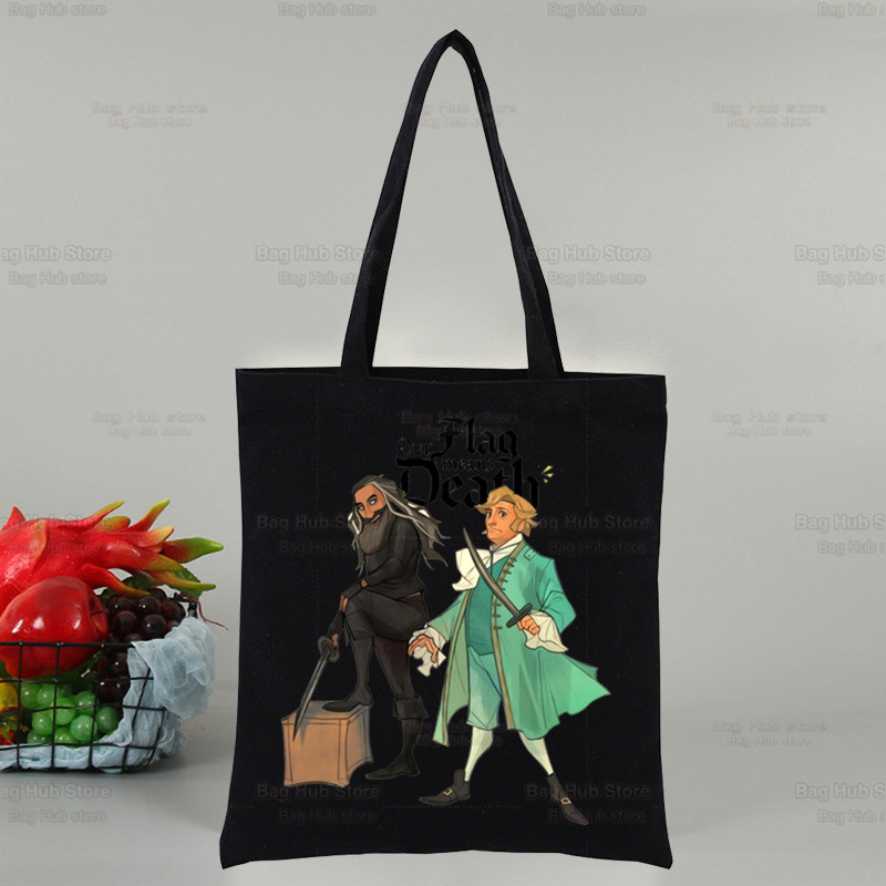 Steagul nostru înseamnă moarte, pisică, steagul, geantă din pânză, genți negre, harajuku, ocazional pentru femei, genți de umăr pentru cumpărături ecologice