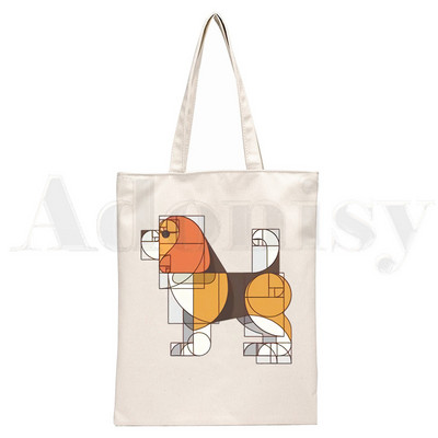 Juokingi Biglio šuo Naminiai gyvūnai Bigliai Grafinis animacinis filmas Spausdinti Pirkinių Krepšiai Mergaičių mada Kasdienis paketas Rankinė