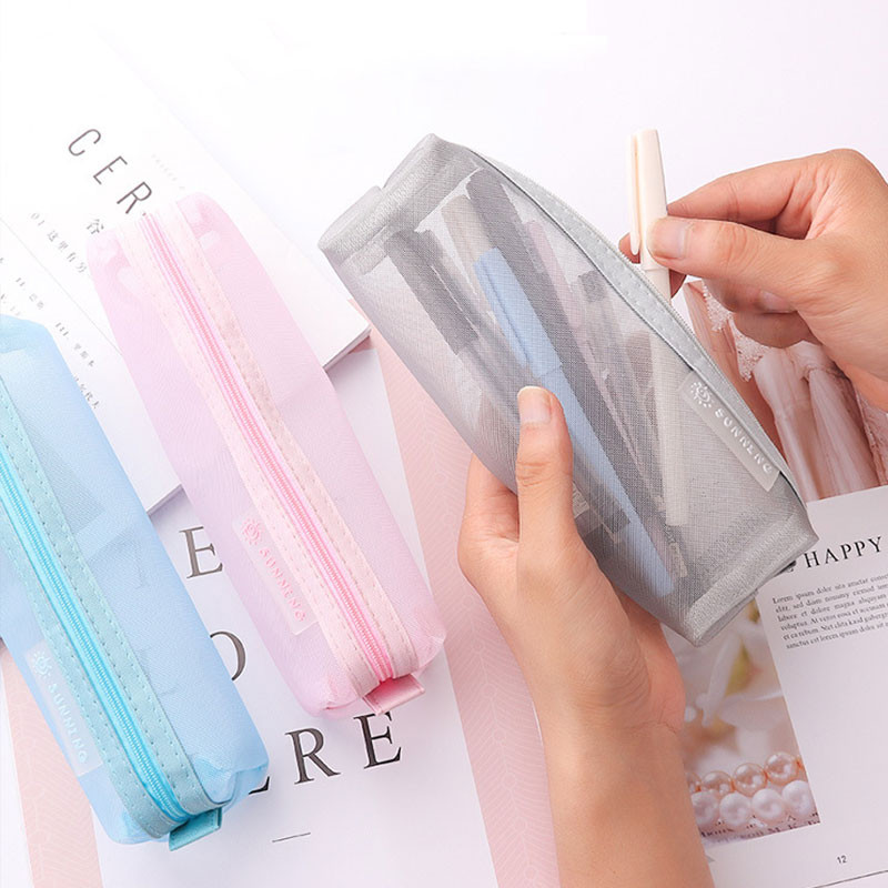 Kawaii Grid zīmuļu futrāļi meitenēm un zēniem Jauki korejiešu rakstāmpiederumu zīmuļu soma ofisa soma Atpakaļ uz skolu Kancelejas piederumi