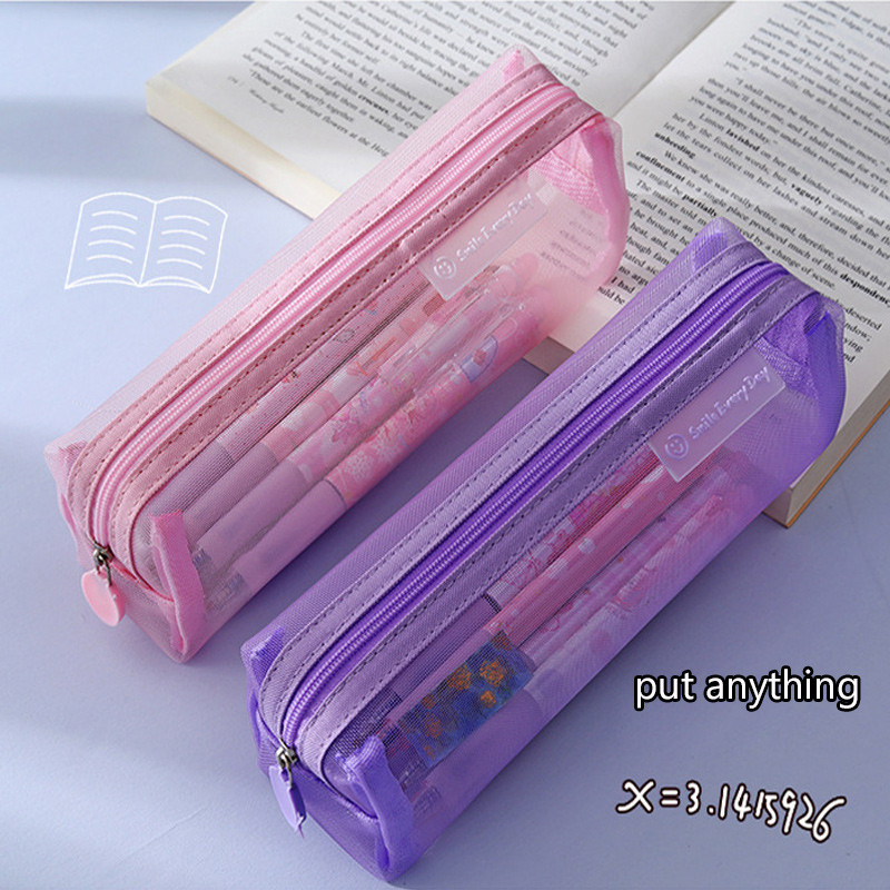 Kawaii Grid zīmuļu futrāļi meitenēm un zēniem Jauki korejiešu rakstāmpiederumu zīmuļu soma ofisa soma Atpakaļ uz skolu Kancelejas piederumi