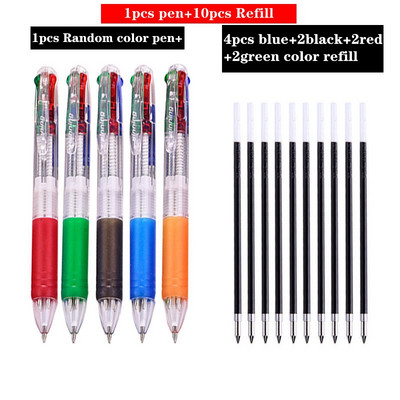 Raznobojna kemijska olovka u 4 boje 0,7 mm kemijska olovka Crna Crvena Plava Zelena Tinta s punjenjem Studenti koji pišu pribor