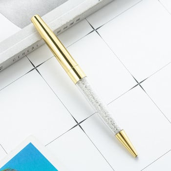 1 τεμάχια Lytwtw\'s Crystal Ballpoint Στυλό Επιστολόχαρτο Σχολικό Προμήθειο Γραφείου Spinning Metal Υψηλής ποιότητας ρολό πολυτελείας ροζ χρυσό