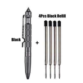 1+4Pcs Tactical Pen Tool Multipurpose Self Defense Pen Glass Breaker από κράμα αλουμινίου Εργαλείο επιβίωσης εξωτερικού χώρου Στυλό γραφής