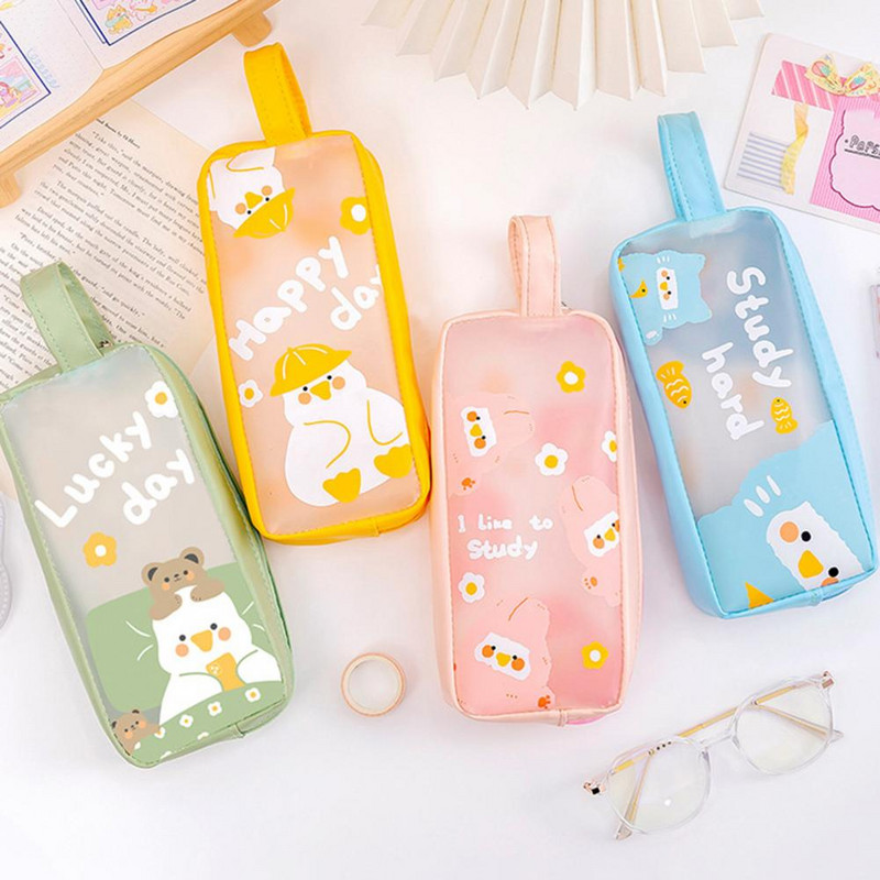 Geantă pentru creion, cu șnur special puternic, cu model de animale, pentru studenți de școală, trusa de creion pentru birou, husă pentru creion