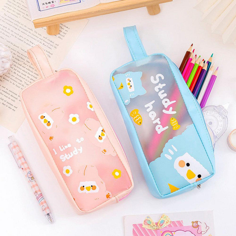 Geantă pentru creion, cu șnur special puternic, cu model de animale, pentru studenți de școală, trusa de creion pentru birou, husă pentru creion