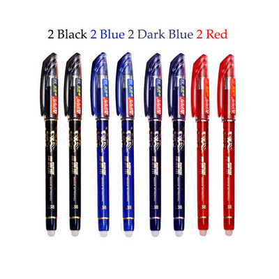 55 bucăți/set pixuri cu gel ștergebile Pixuri albastre Tije 0,5 mm rezerve de cerneală stilou cu bile cu mâner lavabil Papetarie Rechizite școlare de birou