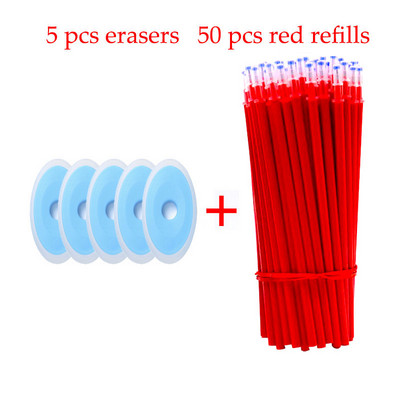 55 bucăți/set pixuri cu gel ștergebile Pixuri albastre Tije 0,5 mm rezerve de cerneală stilou cu bile cu mâner lavabil Papetarie Rechizite școlare de birou