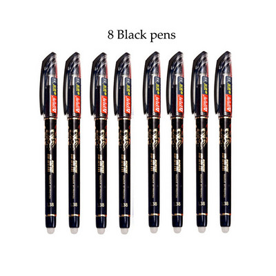 55 bucăți/set pixuri cu gel ștergebile Pixuri albastre Tije 0,5 mm rezerve de cerneală stilou cu bile cu mâner lavabil Papetarie Rechizite școlare de birou