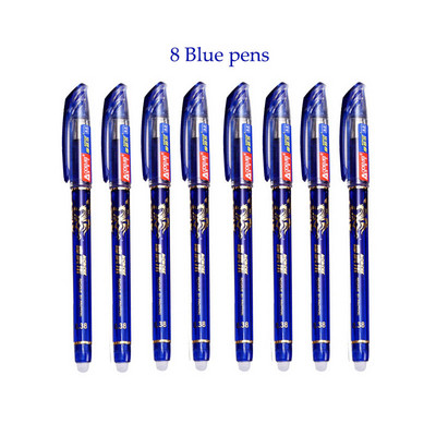 55 bucăți/set pixuri cu gel ștergebile Pixuri albastre Tije 0,5 mm rezerve de cerneală stilou cu bile cu mâner lavabil Papetarie Rechizite școlare de birou