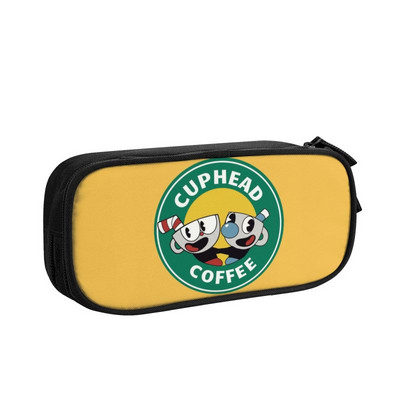 Προσαρμοσμένη Vintage Cuphead Mugman Kawaii Μολυβοθήκη Κορίτσι Αγόρι Βιντεοπαιχνιδιού Μεγάλης Χωρητικότητας Σχολικά Αξεσουάρ